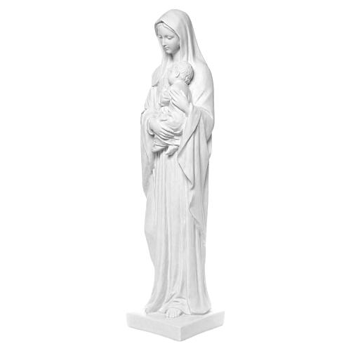 Virgin Mary and baby Jesus, reconstituted Carrara Marble, 100 cm 4