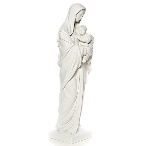 Vierge à l'enfant marbre blanc reconstitué 100 cm 8
