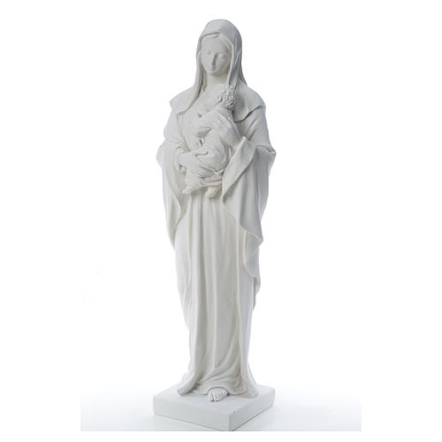Vierge à l'enfant marbre blanc reconstitué 100 cm 10