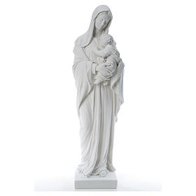 Madonna con bambino marmo sintetico bianco 100 cm