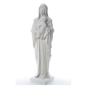 Madonna con bambino marmo sintetico bianco 100 cm