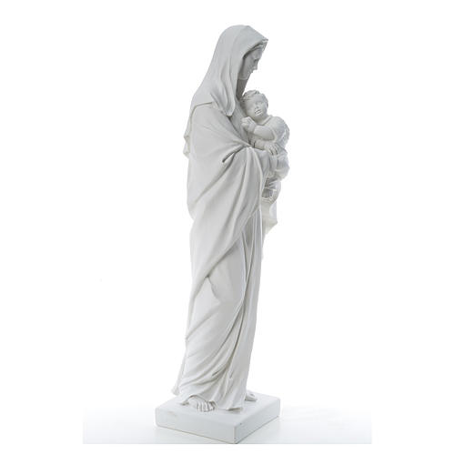 Madonna con bambino marmo sintetico bianco 100 cm 4