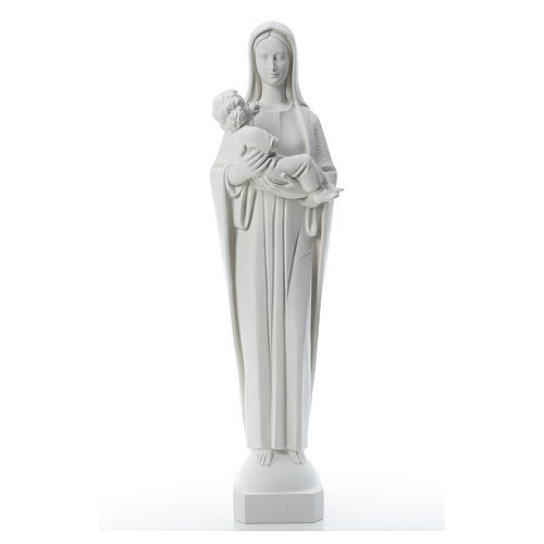 Vierge à l'enfant marbre reconstitué 115 cm 1
