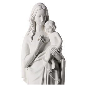 Vierge à l'enfant marbre blanc 120 cm