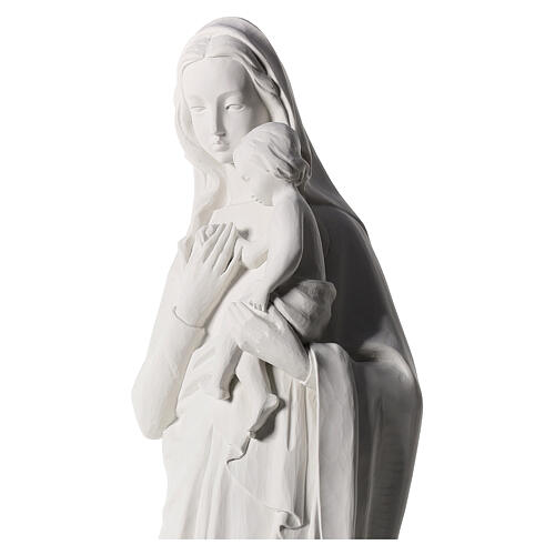 Vierge à l'enfant marbre blanc 120 cm 4
