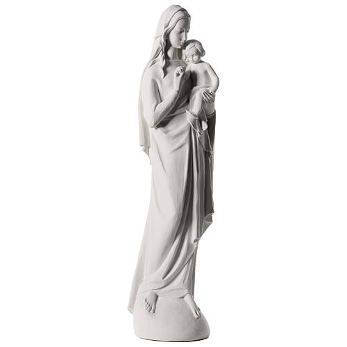 Vierge à l'enfant marbre blanc 120 cm 5