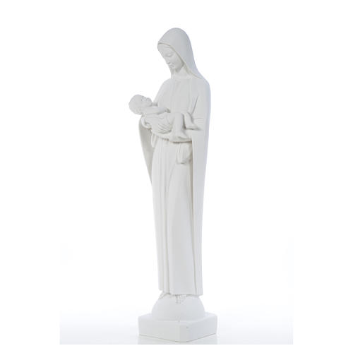 Vierge à l'enfant marbre blanc 80 cm 6