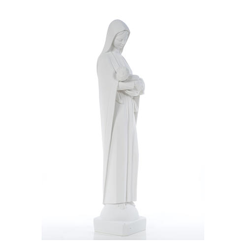 Vierge à l'enfant marbre blanc 80 cm 8