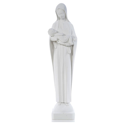 Vierge à l'enfant marbre blanc 80 cm 1
