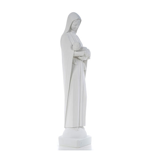 Vierge à l'enfant marbre blanc 80 cm 4