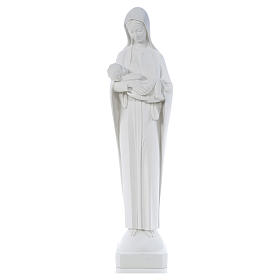 Matka Boża z Dzieciątkiem z marmuru białego 80 cm
