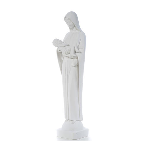 Matka Boża z Dzieciątkiem z marmuru białego 80 cm 2