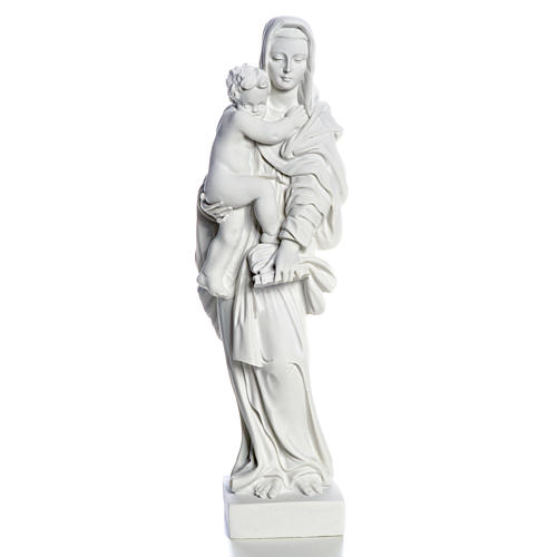 Vierge à l'enfant marbre blanc 25 cm 5