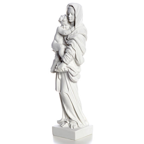 Vierge à l'enfant marbre blanc 25 cm 6