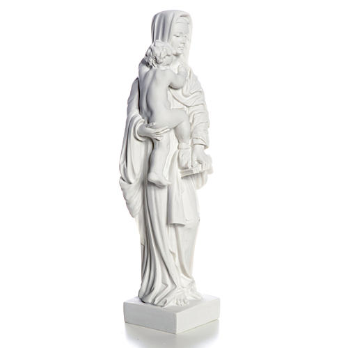 Vierge à l'enfant marbre blanc 25 cm 8