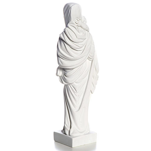 Vierge à l'enfant marbre blanc 25 cm 4
