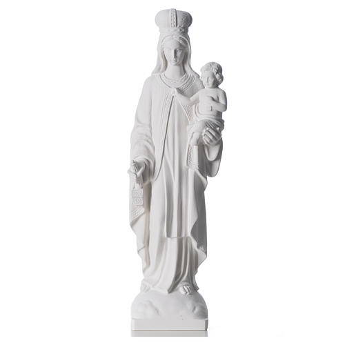 Madonna del Carmelo marmo sintetico bianco 60 cm 5