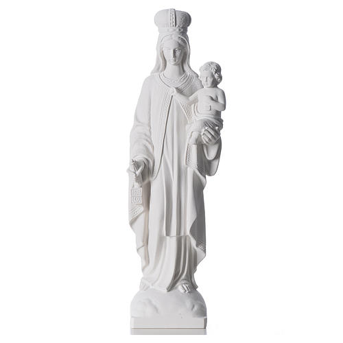 Madonna del Carmelo marmo sintetico bianco 60 cm 1