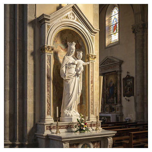 Maria die Helferin 100 cm Marmorstaub weiss 2