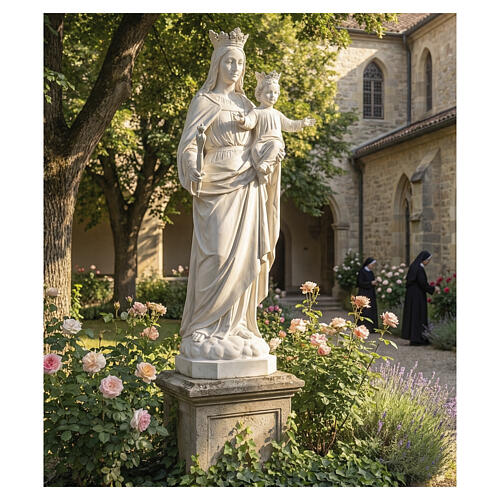Mary Help of Christians statue in reconstituted marble, 100 cm 3