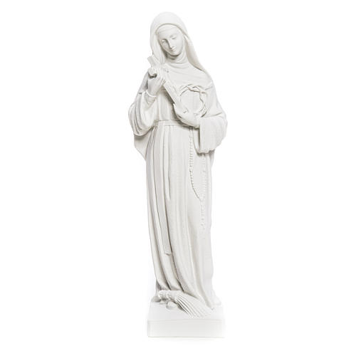 Heilige Rita, Statue aus Marmorstaub weiss 62 cm 5