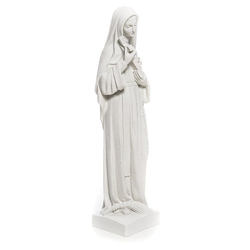 Estatua Santa Rita polvo de mármol blanco 62 cm 4