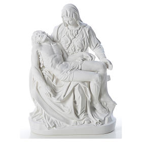 Statue Vierge de Pitié marbre blanc 53 cm