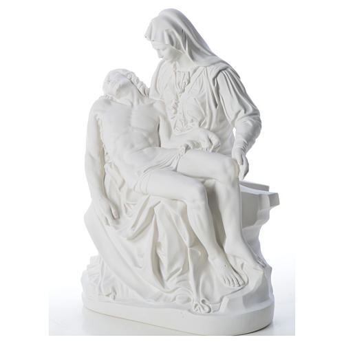 Statue Vierge de Pitié marbre blanc 53 cm 6