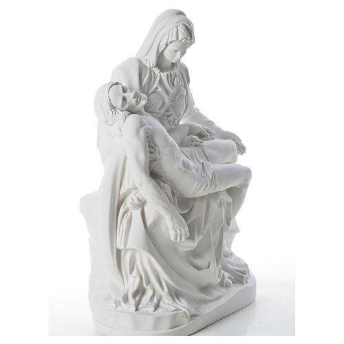Statue Vierge de Pitié marbre blanc 53 cm 8
