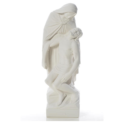 Statue Notre Dame de Pitié marbre blanc 60-80 cm 5
