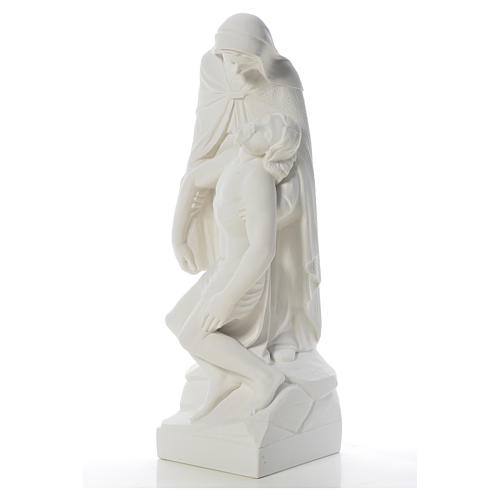 Statue Notre Dame de Pitié marbre blanc 60-80 cm 6