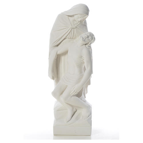 Statue Notre Dame de Pitié marbre blanc 60-80 cm 1