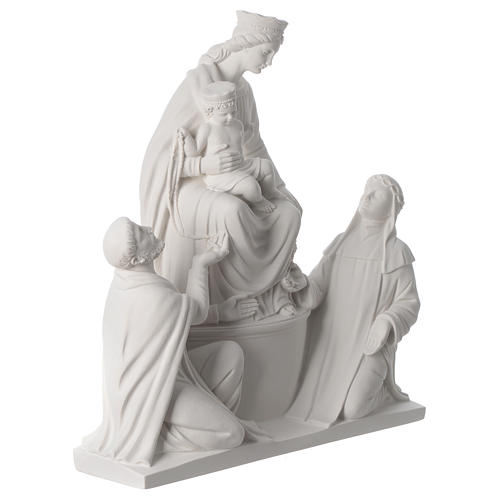 Our Lady of Pompei statue in reconstituted marble, 50cm 3