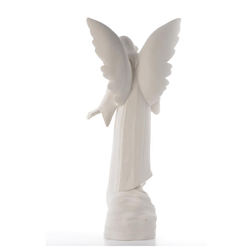 Angel with flowers in reconstituted marble, 100 cm 7