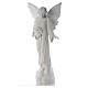 Ange avec fleurs 100 cm marbre blanc s1