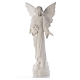 Anioł z kwiatami marmur biały 100 cm s5