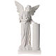 Ange avec colonne marbre blanc 90 cm s1
