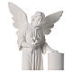 Ange avec colonne marbre blanc 90 cm s2