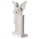 Angel with column statue in reconstituted marble, 90 cm s3