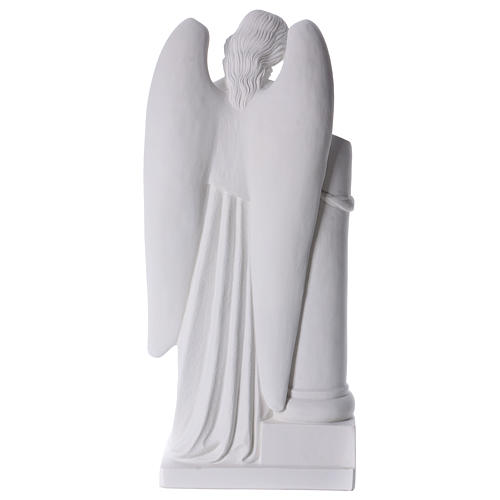 Ange avec colonne statue marbre blanc 85-110 cm 5