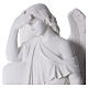 Ange avec colonne statue marbre blanc 85-110 cm s2
