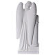 Ange avec colonne statue marbre blanc 85-110 cm s5