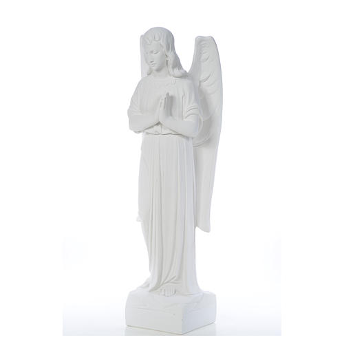 Engel beim Beten, weisser Marmor, 90 cm 6