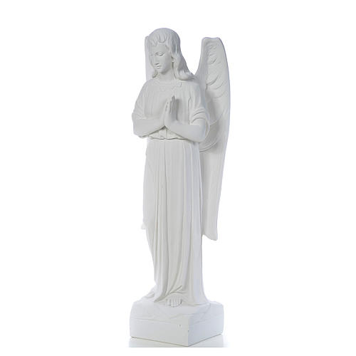 Engel beim Beten, weisser Marmor, 90 cm 2
