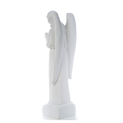 Engel beim Beten, weisser Marmor, 90 cm 3