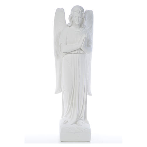 Ange prière 90 cm marbre blanc 5