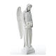 Angel with flowers in reconstituted white Carrara marble 31,5in s8
