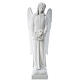 Angel with flowers in reconstituted white Carrara marble 31,5in s1