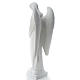 Angel with flowers in reconstituted white Carrara marble 31,5in s3