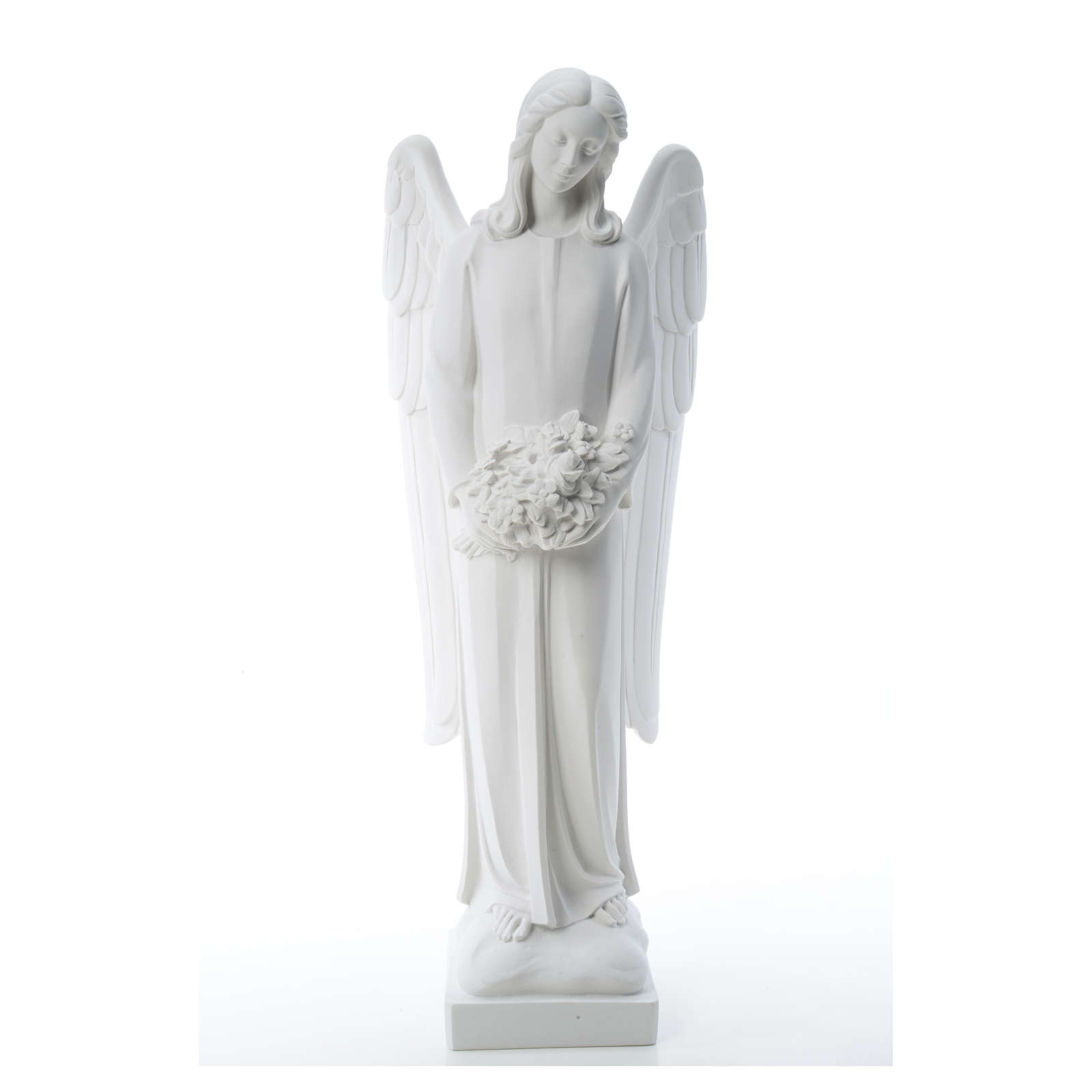 Statue Ange avec fleurs 80 cm marbre | vente en ligne sur